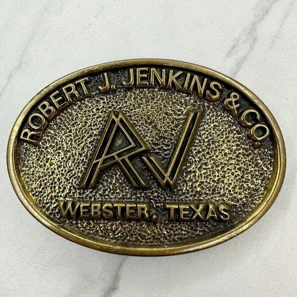Vintage 1983 Robert J Jenkins & Co Webster Texas Belt Buckle ✨